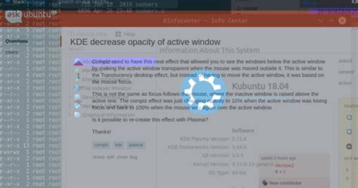 Kde Decrease Opacity of Active Window