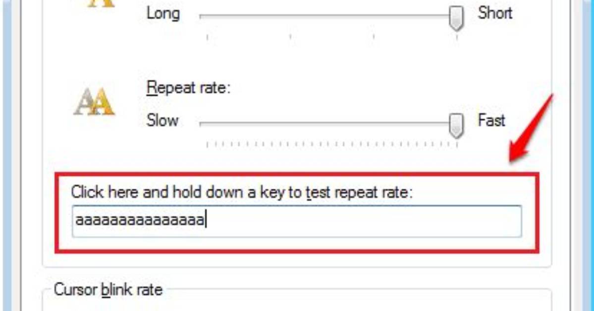 Keyboard - Repeat Rate/Repeat Delay Values in Win7