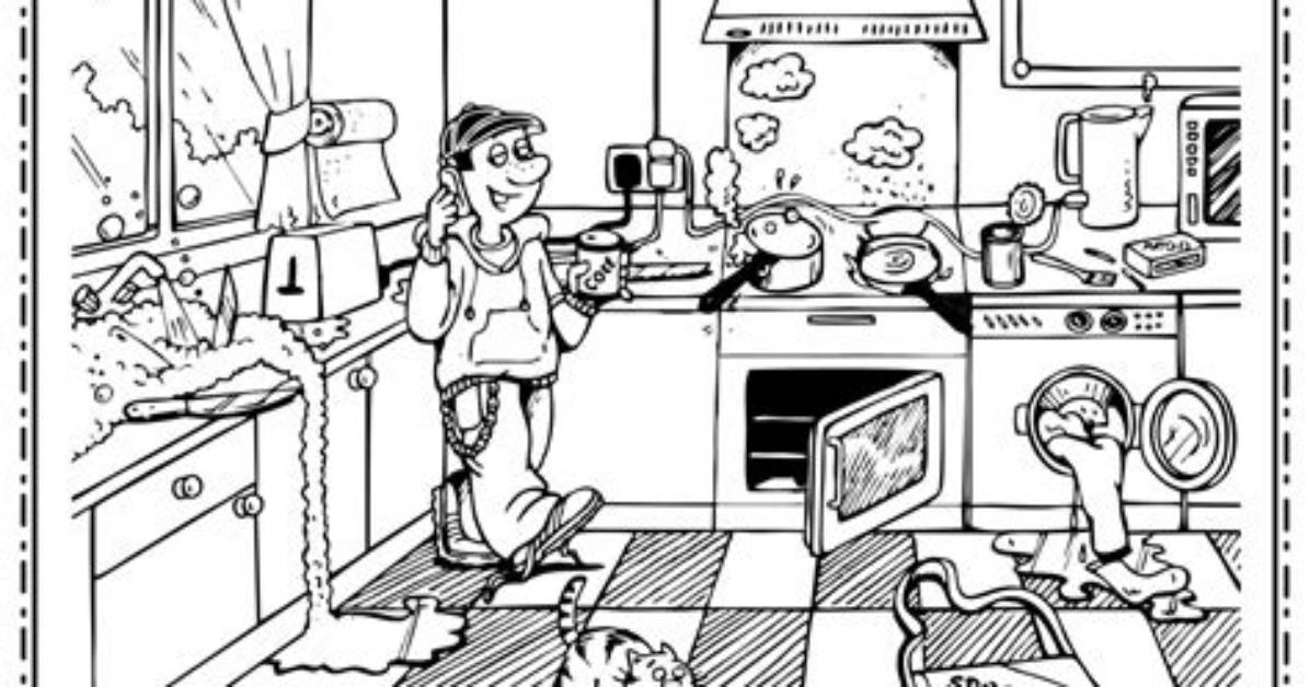 Kitchen Safety Hazards — Printable Worksheet