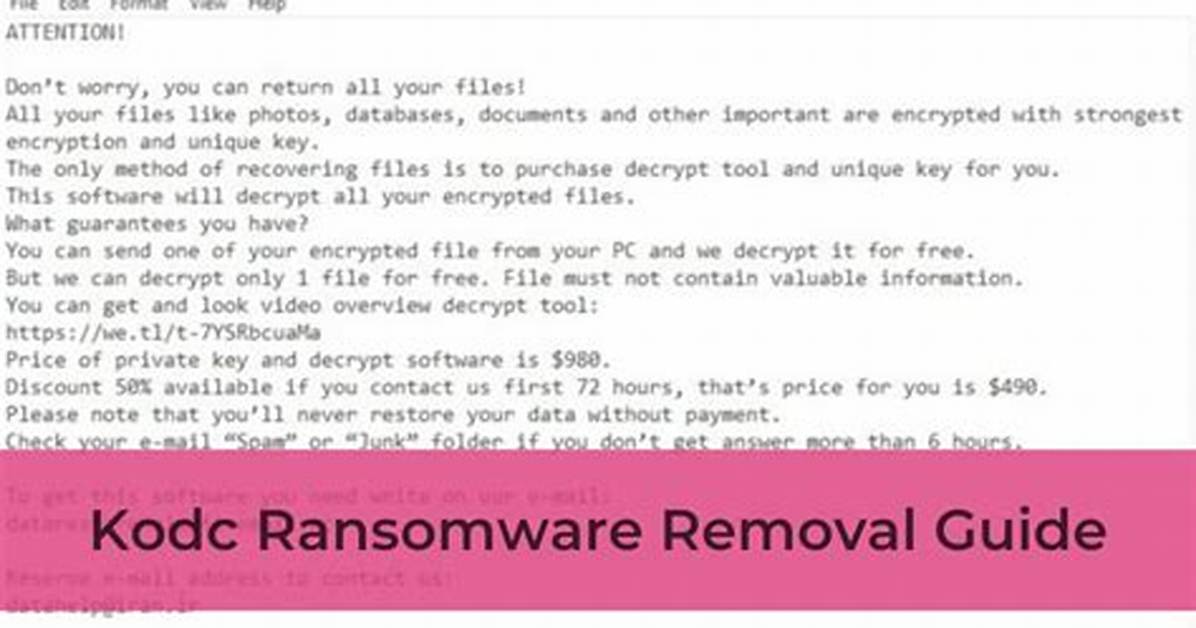 Kodc Virus (. Kodc Files Ransomware) – Decrypt+Removal Guide