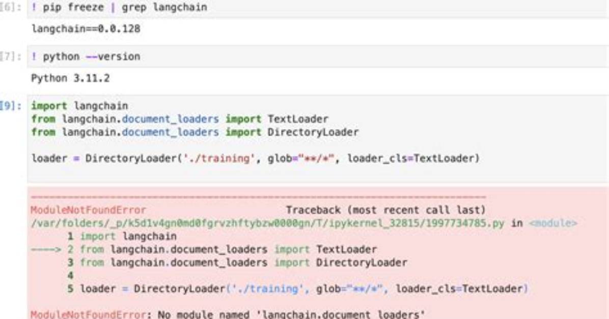 Langchain: No Module Named 'Langchain. Document_Loaders'
