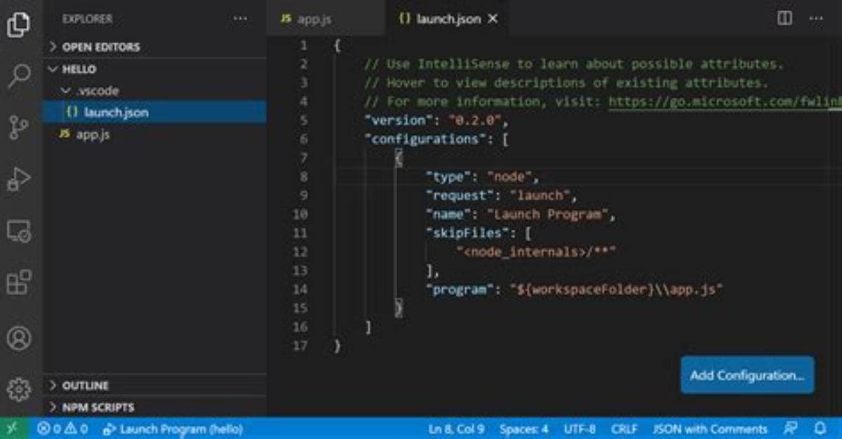 Launch. Json in Visual Studio Code