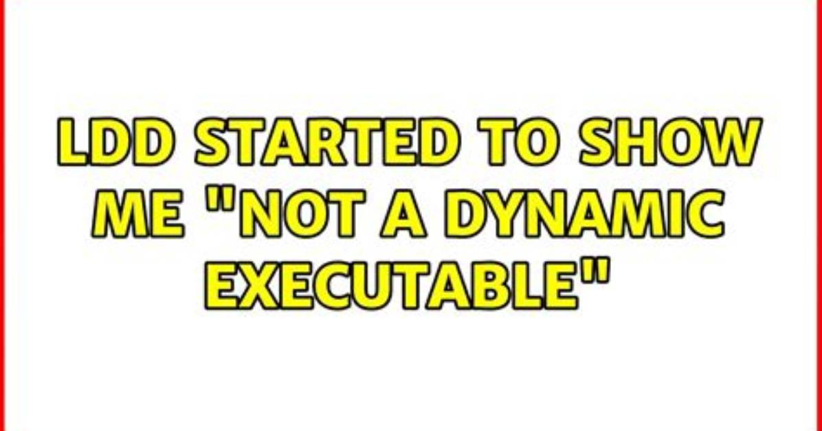 Ldd Started to Show Me “Not a Dynamic Executable”