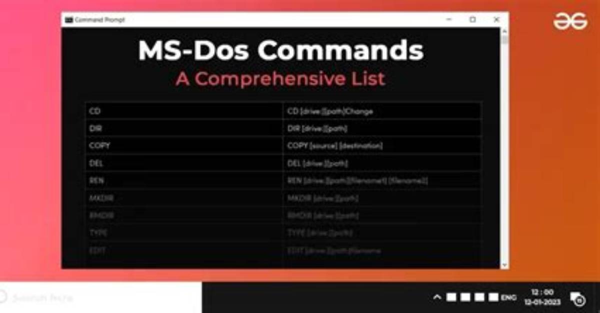 Let Me Know Alternate Command in Dos for Following Unix Command