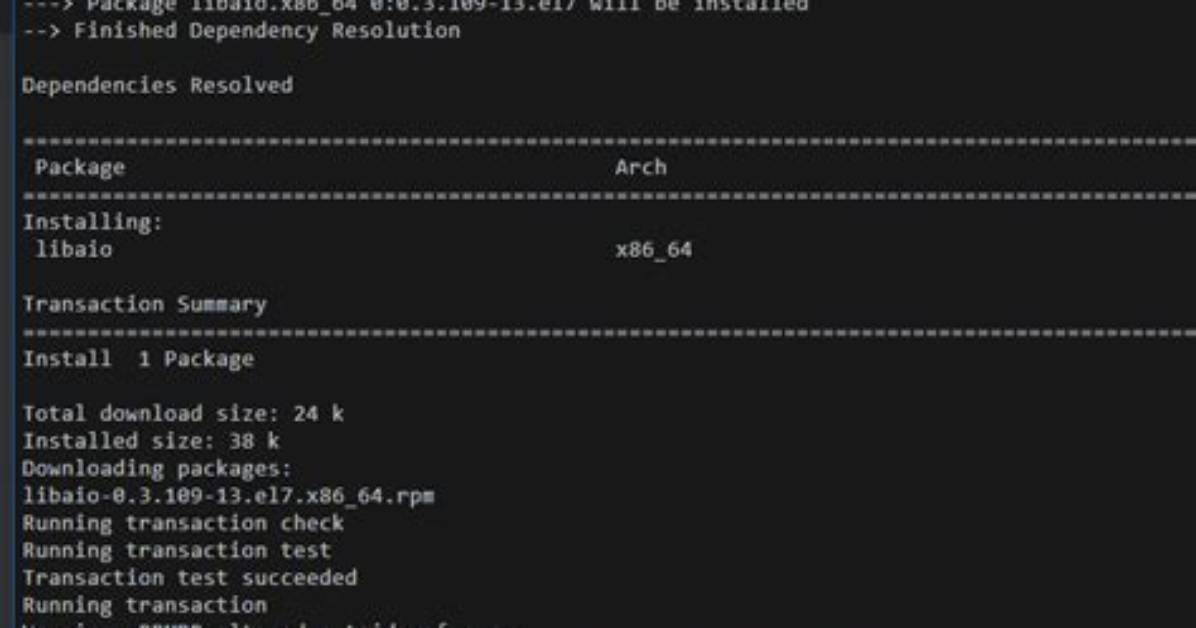 Libaio. So.1: Cannot Open Shared Object File