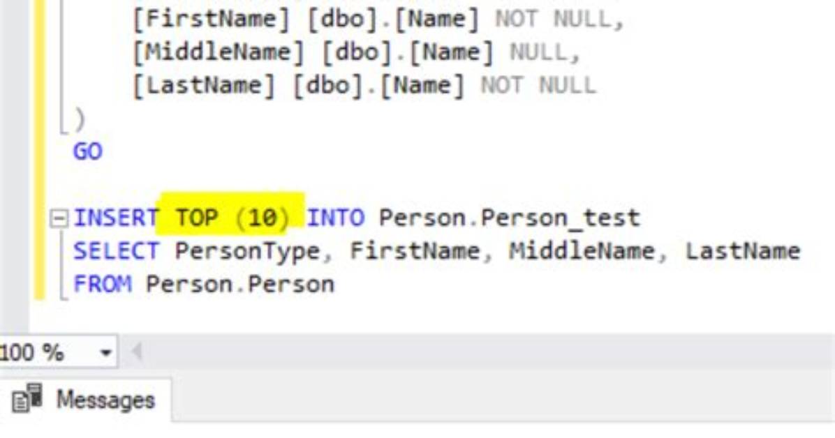 Limit 10. .20 in Sql Server