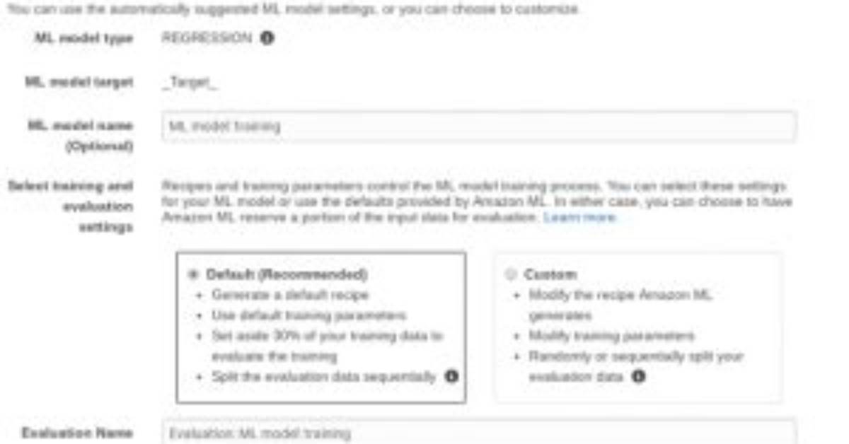 Linear Regression with Amazon Aws Machine Learning