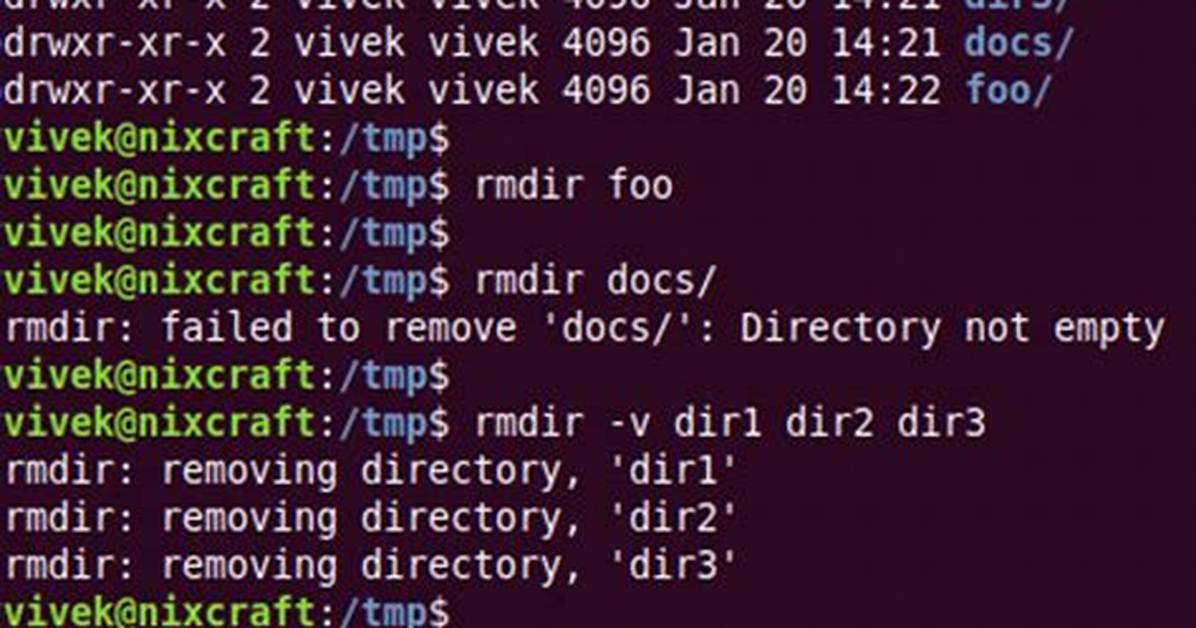 Linux How to Remove a Directory?