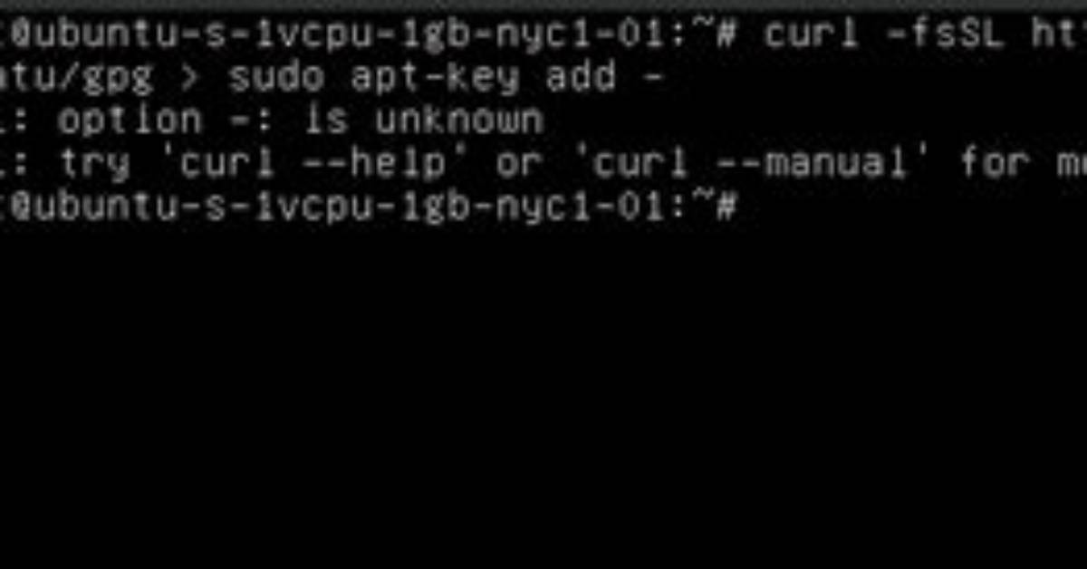 Linux Terminal Curl: Option -: Is Unknown Error [Closed]
