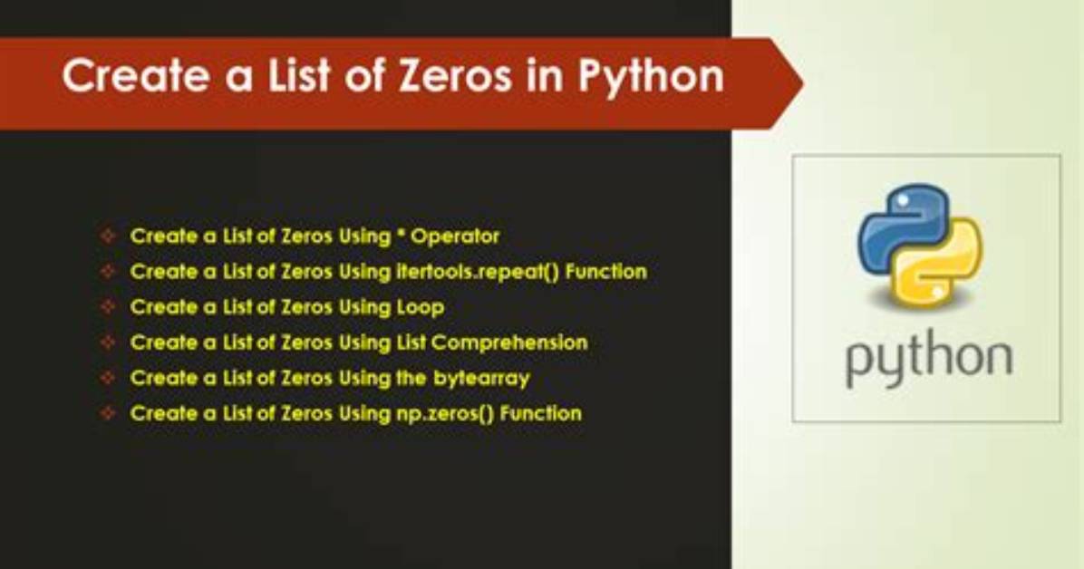 List of Zeros in Python [Duplicate]