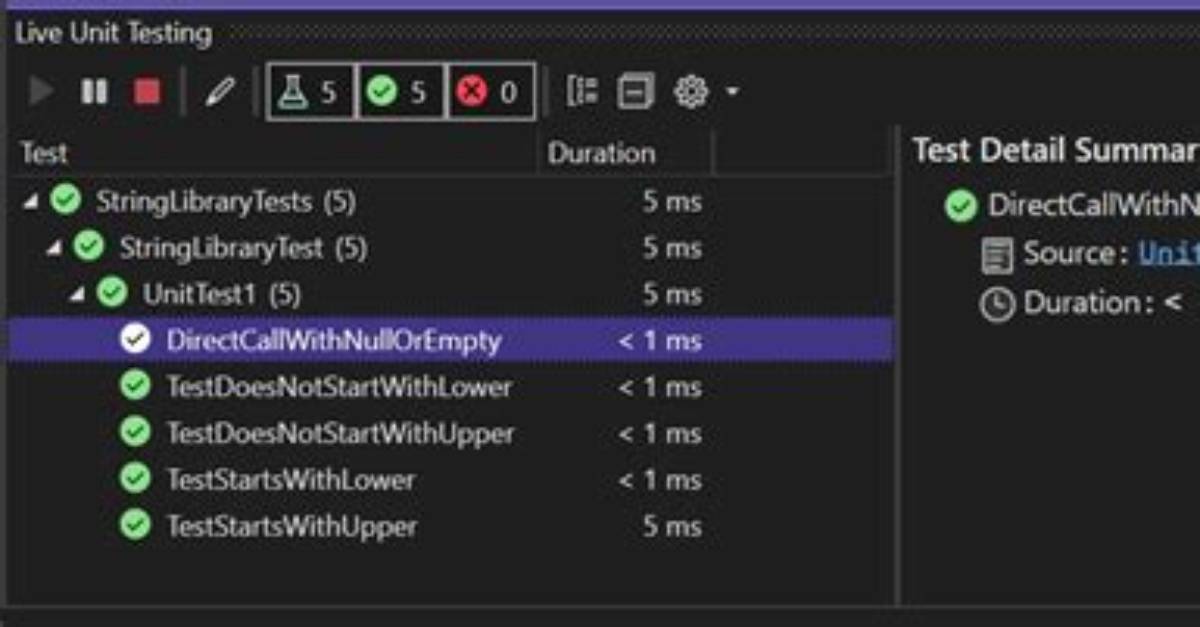 Live Unit Testing Exclude Tests