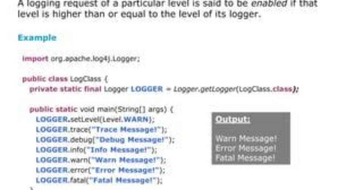 Logging setLevel, How It Works
