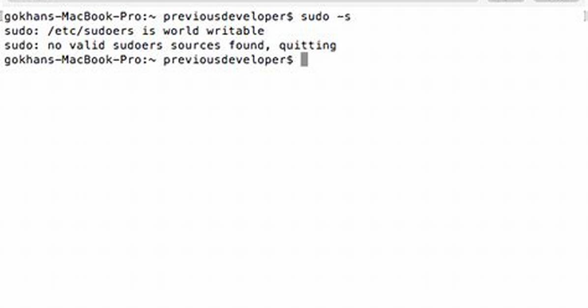 Mac Osx No Valid Sudoers Sources Found