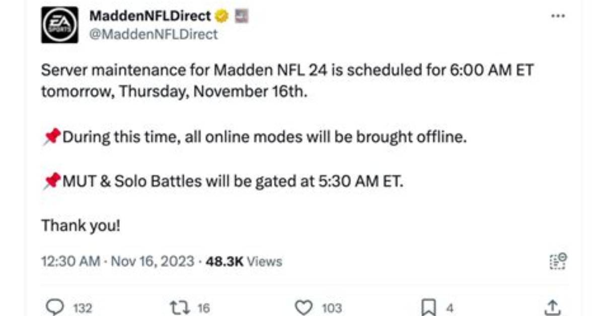 Madden Nfl 24 Server Maintenance Scheduled for September 13