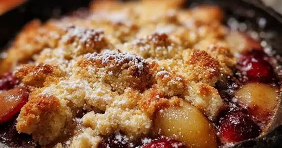 Magic Apple Plum Cobbler