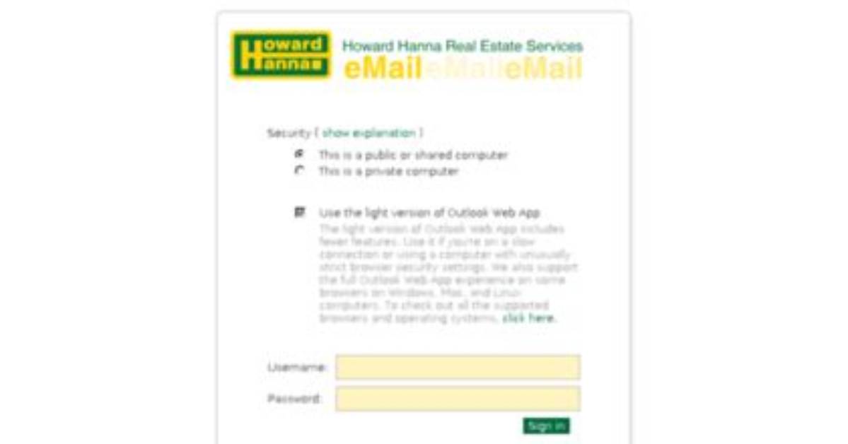 Mail. Howardhanna. Com Login Safely, Analysis & Comments
