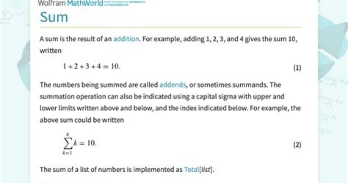 Math Sum