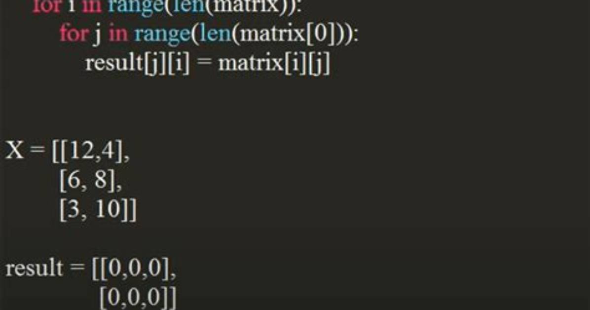 Matrix Transpose in Python [Duplicate]