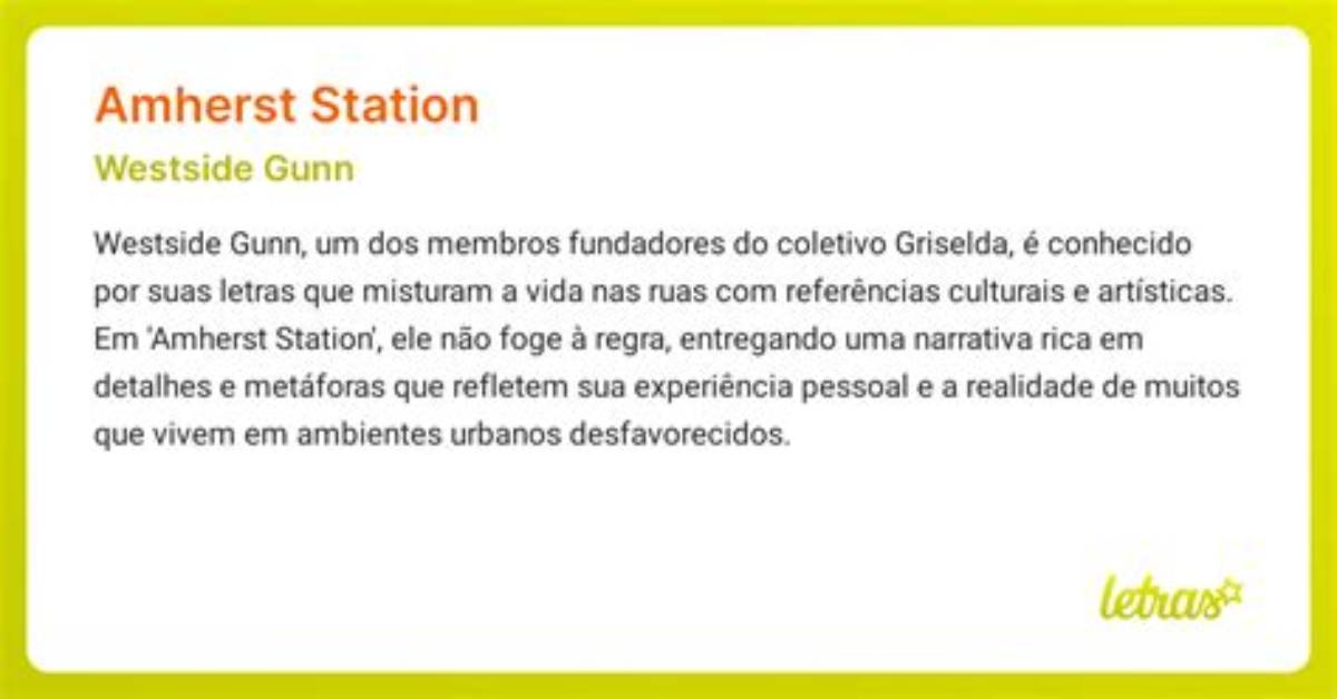 Meaning of Amherst Station 3 by Westside Gunn