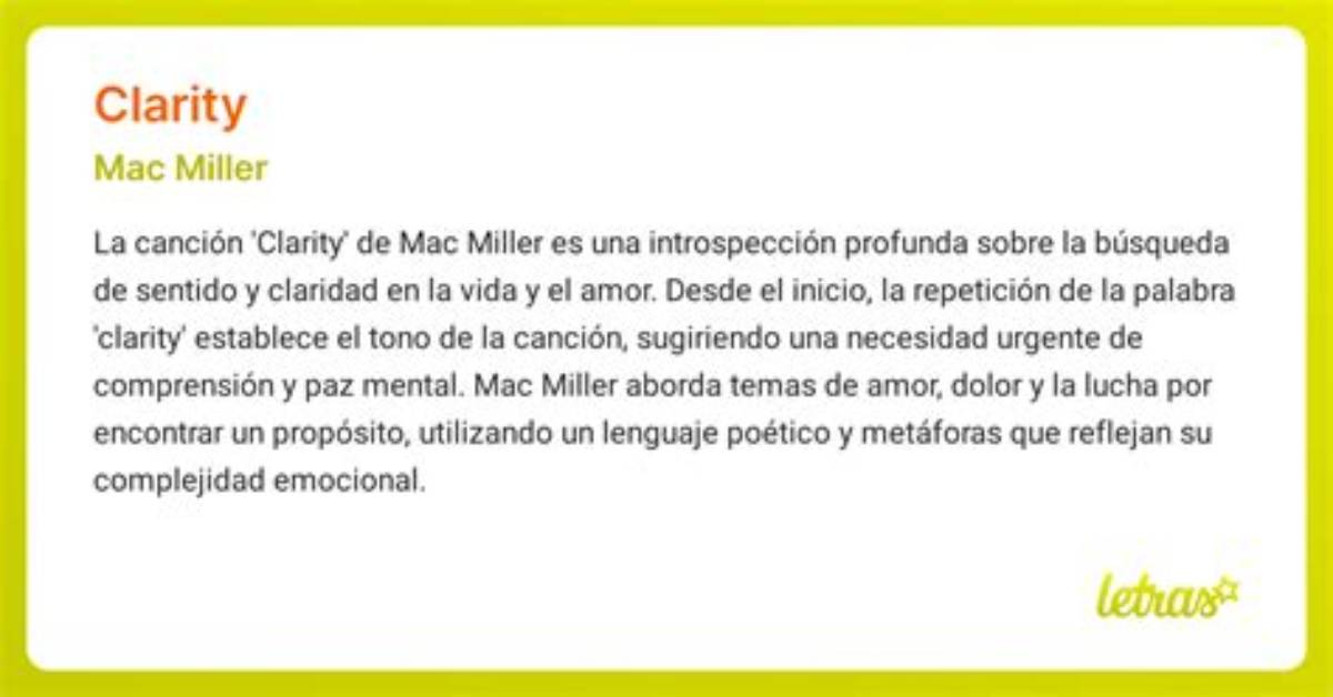 Meaning of Clarity by Mac Miller