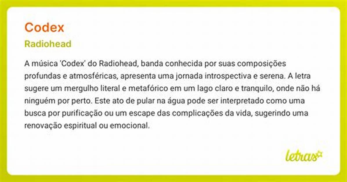 Meaning of Codex by Radiohead