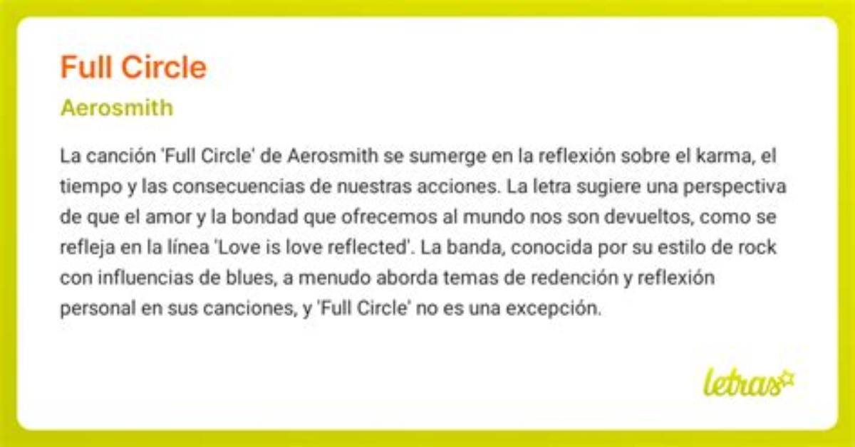 Meaning of Full Circle by Aerosmith