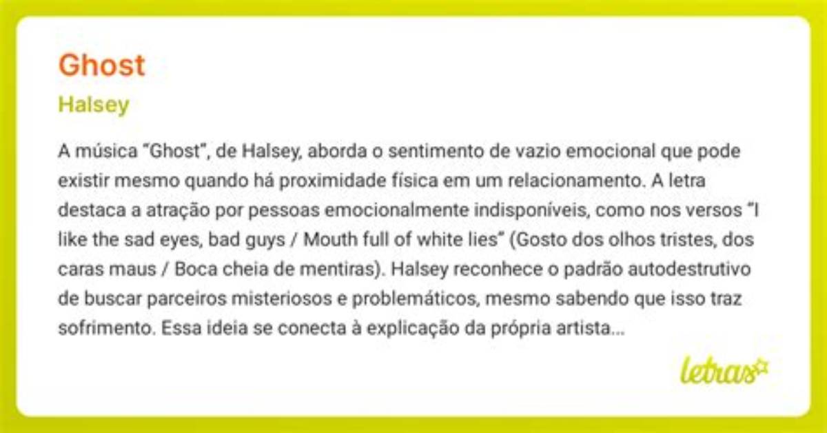 Meaning of Ghost by Halsey