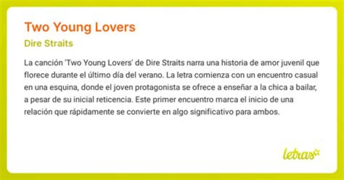 Meaning of Two Young Lovers by Dire Straits