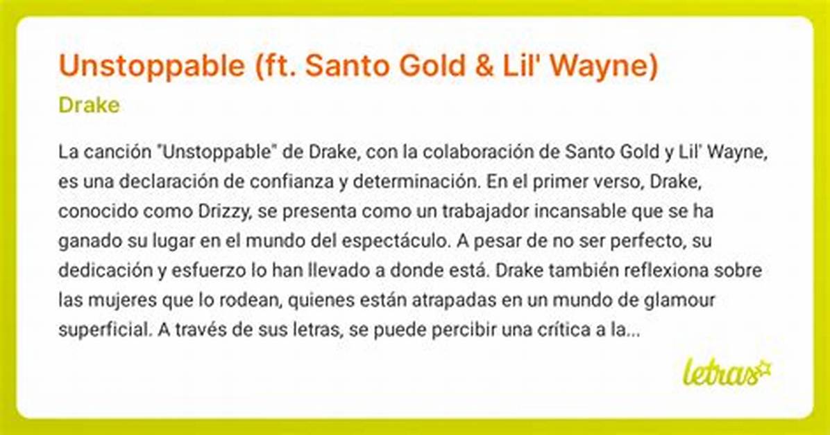 Meaning of Unstoppable by Lil Wayne