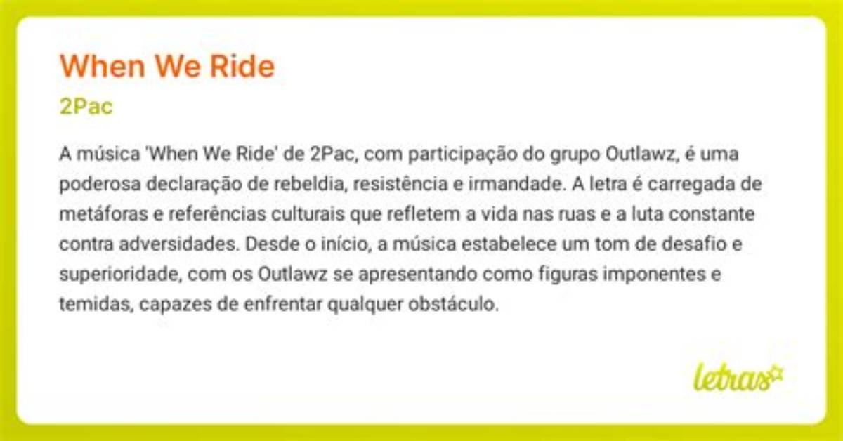 Meaning of When We Ride by 2Pac