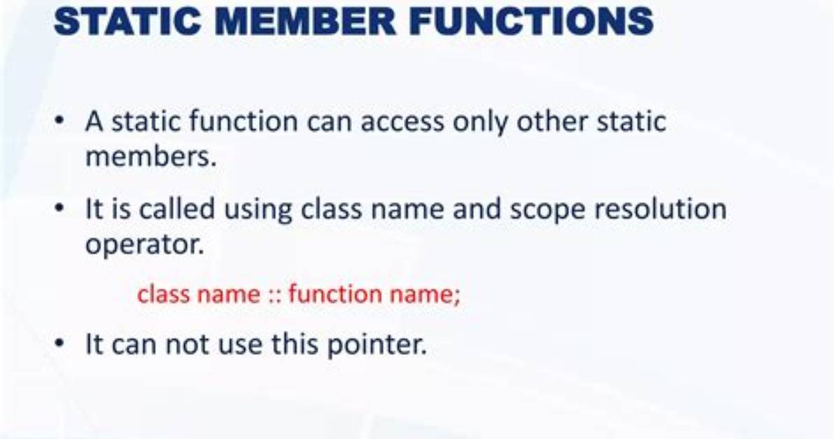 Member Function with Static Linkage