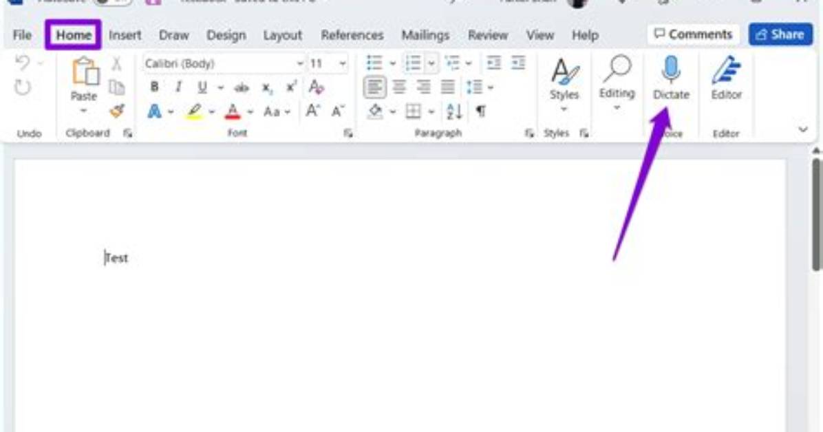 Microsoft Word Missing Dictate Functionality