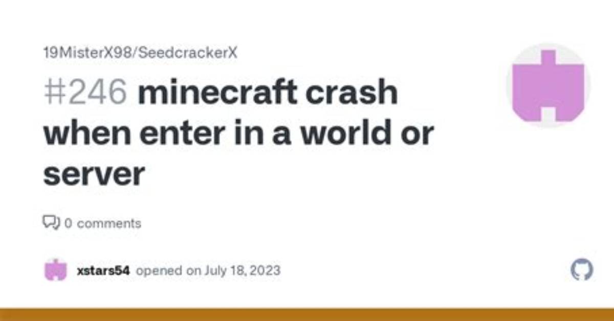 Minecraft Crashes When Entering World