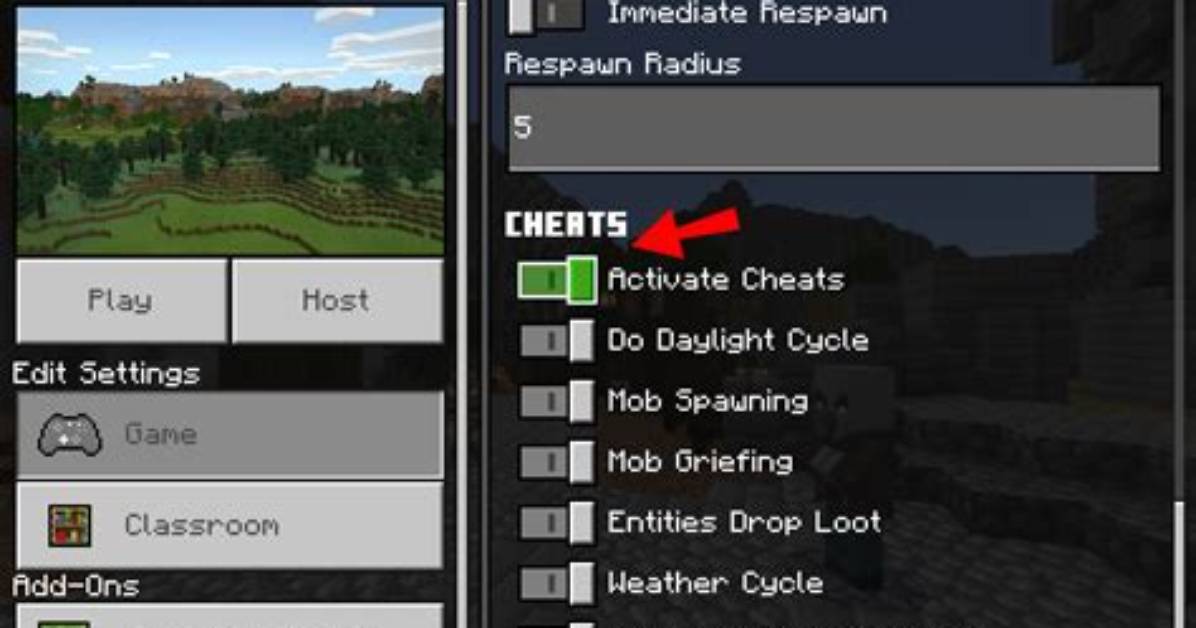 Minecraft How to Activate Cheats