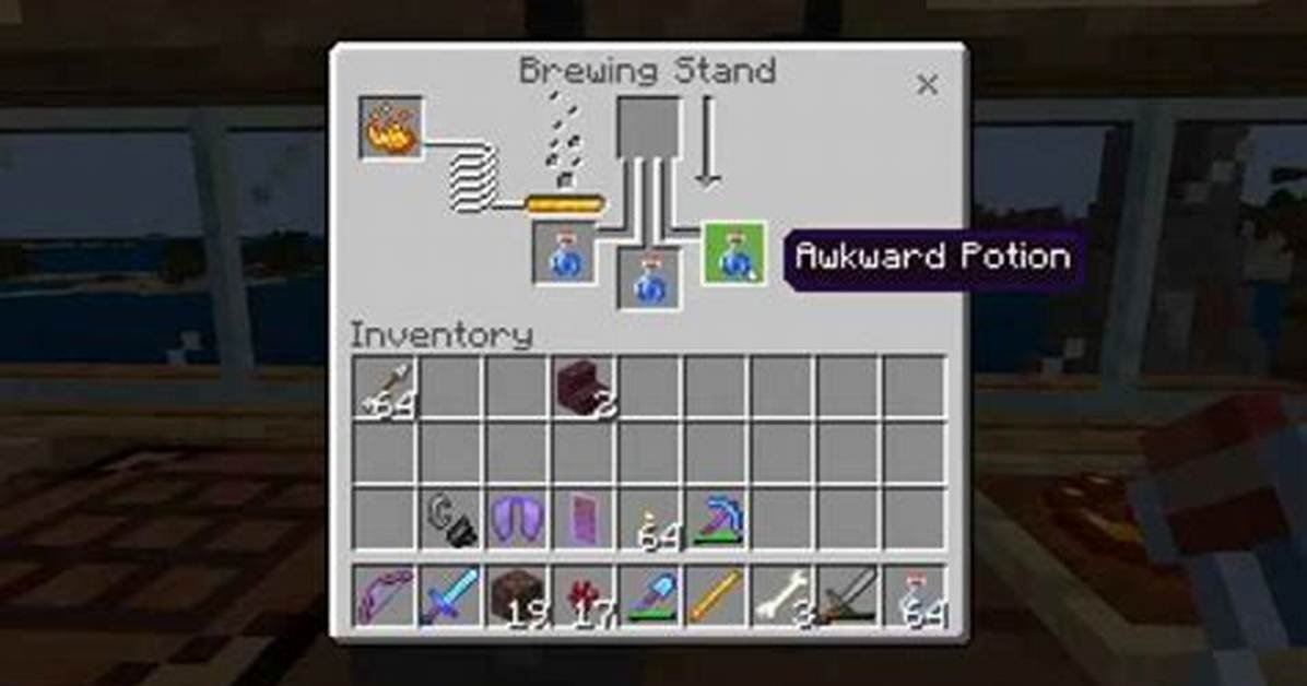 Minecraft How to Make Awkward Potion