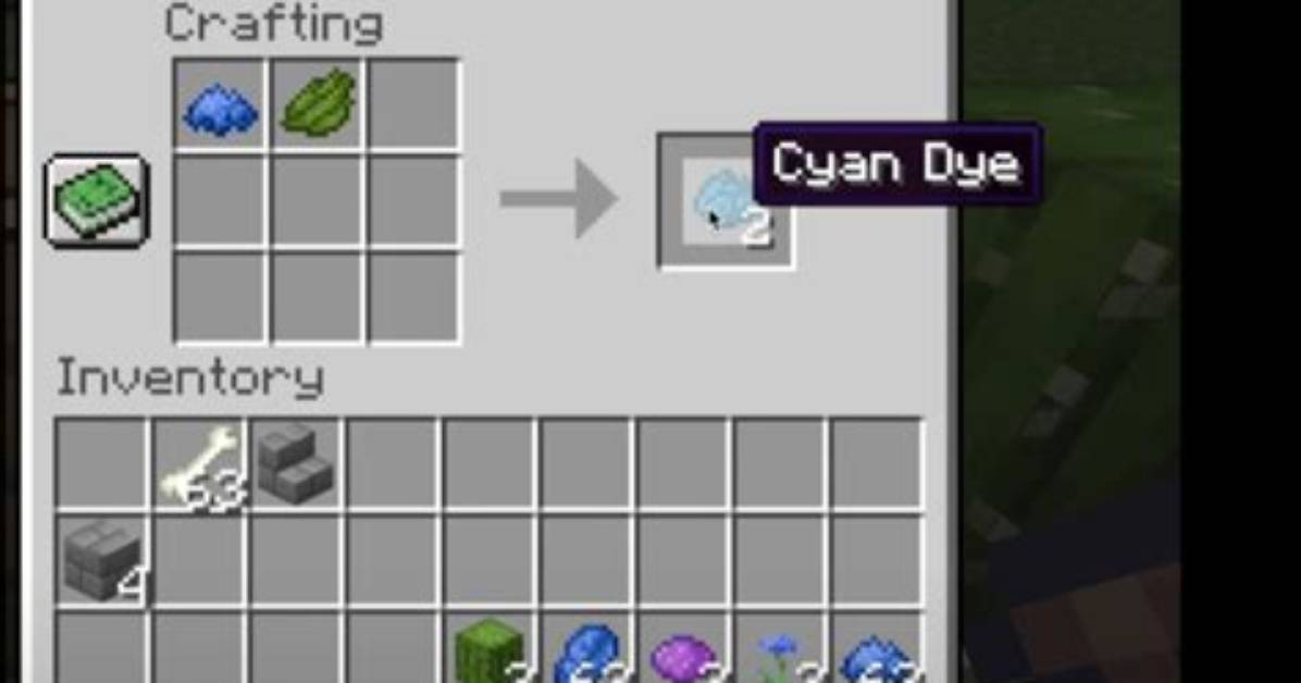 Minecraft How to Make Cyan Dye