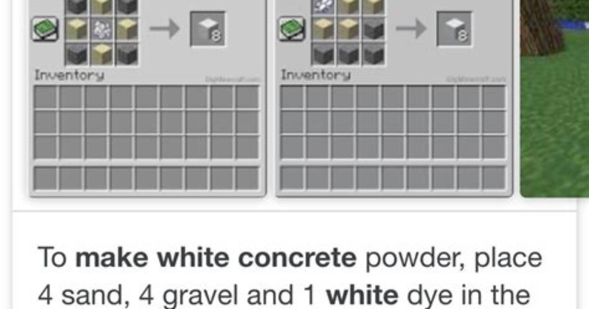 Minecraft How to Make White Concrete
