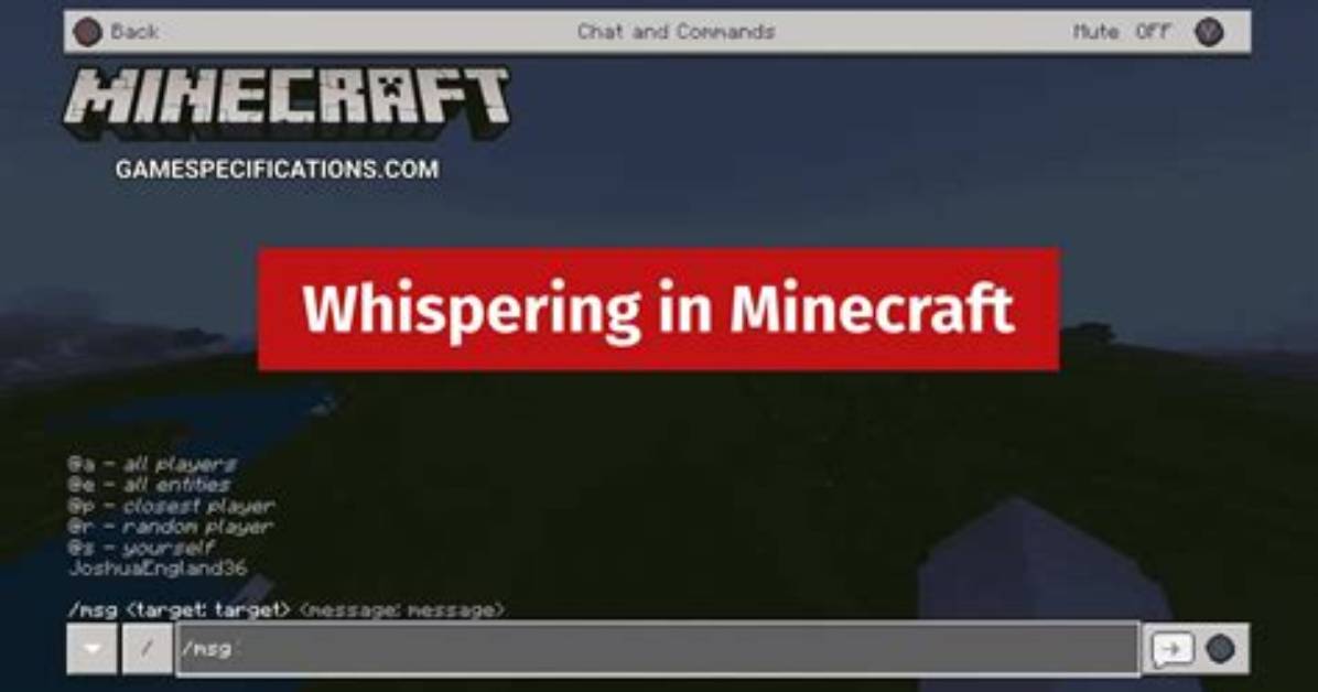 Minecraft How to Whisper