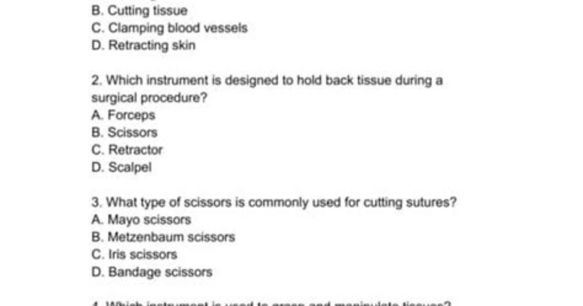 Miscellaneous Surgical Instruments Quiz
