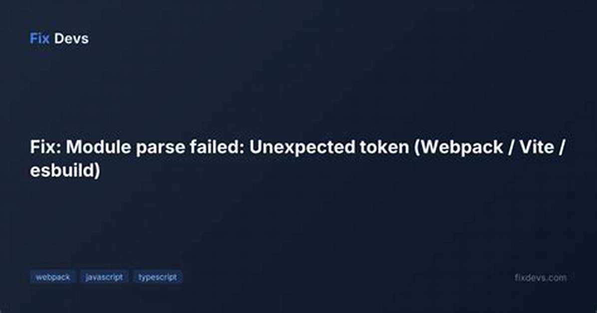 Module Parse Failed: Unexpected Token