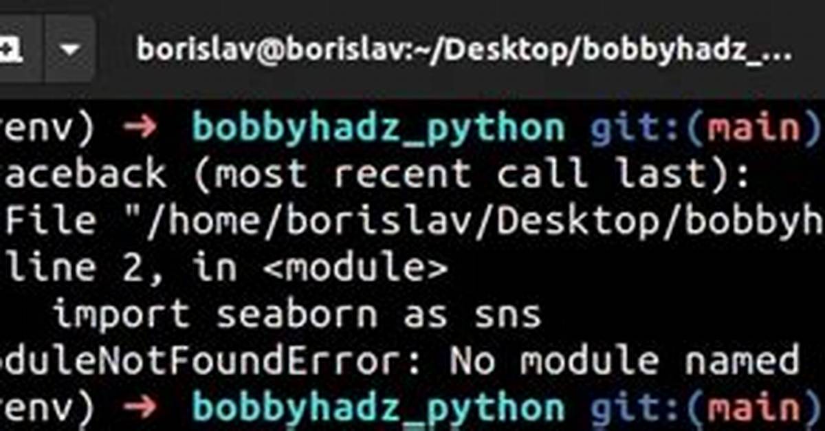 Modulenotfounderror: No Module Named 'Seaborn' in Python Ide