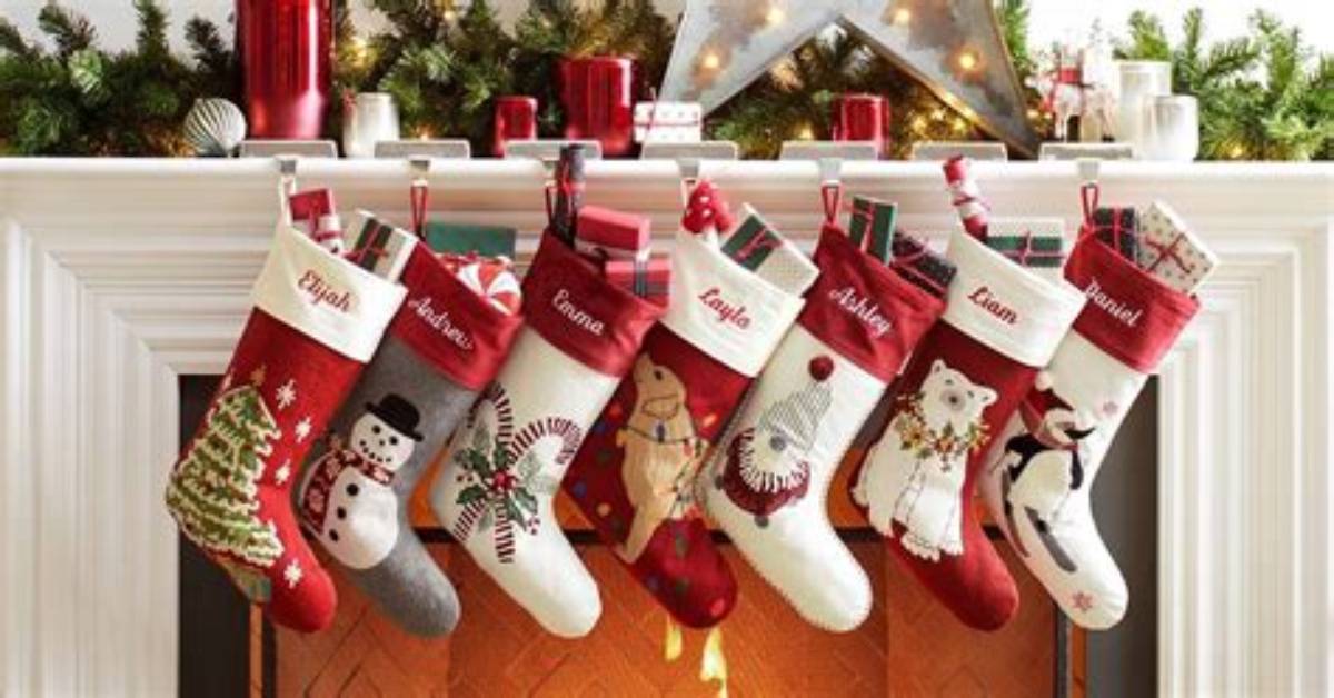 Moms Show off Family's Christmas Stockings Filled with Goodies and How the Mom Stocking Is Always Empty