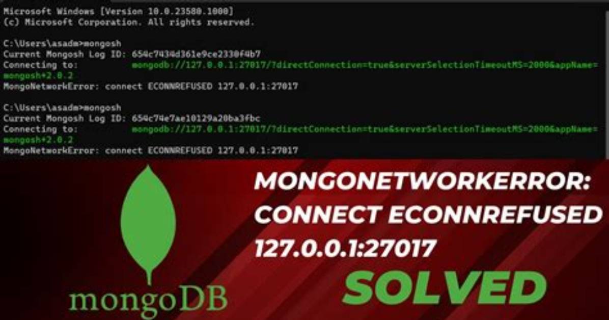Mongoerror: Connect Econnrefused 127.0.0.1:27017