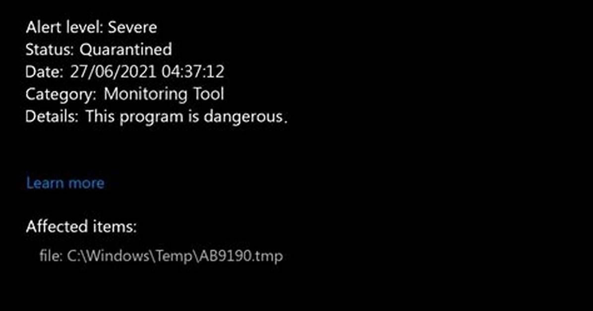 Monitoringtool: Win32/Anykeylogger