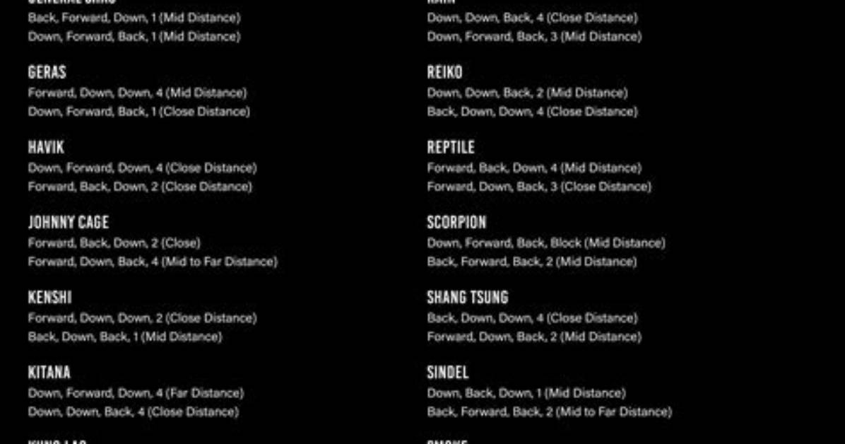 Mortal Kombat 1 Kenshi Move List, Fatality & Brutality Inputs
