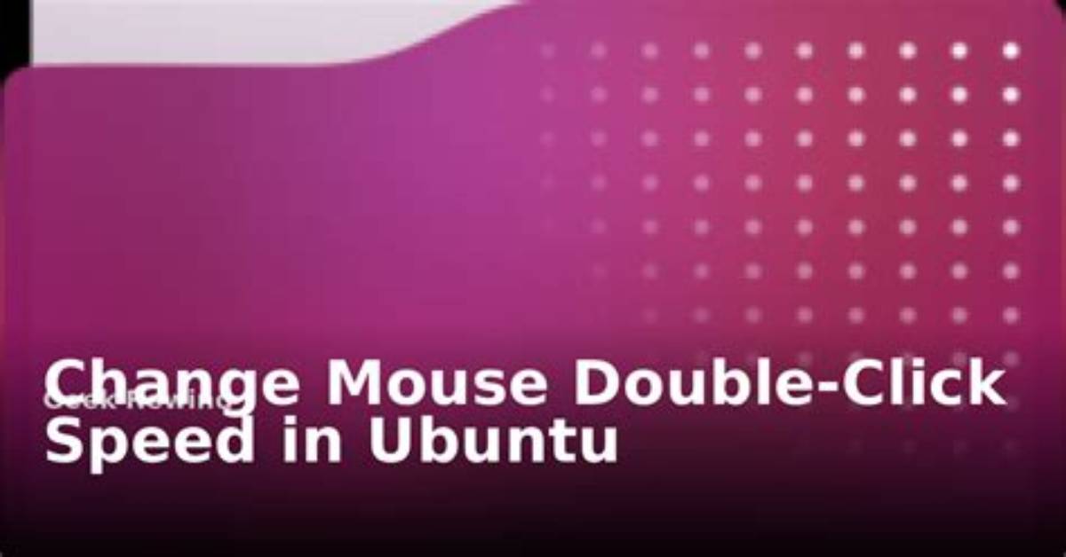 Mouse Will Not Double Click, Ubuntu 14.04