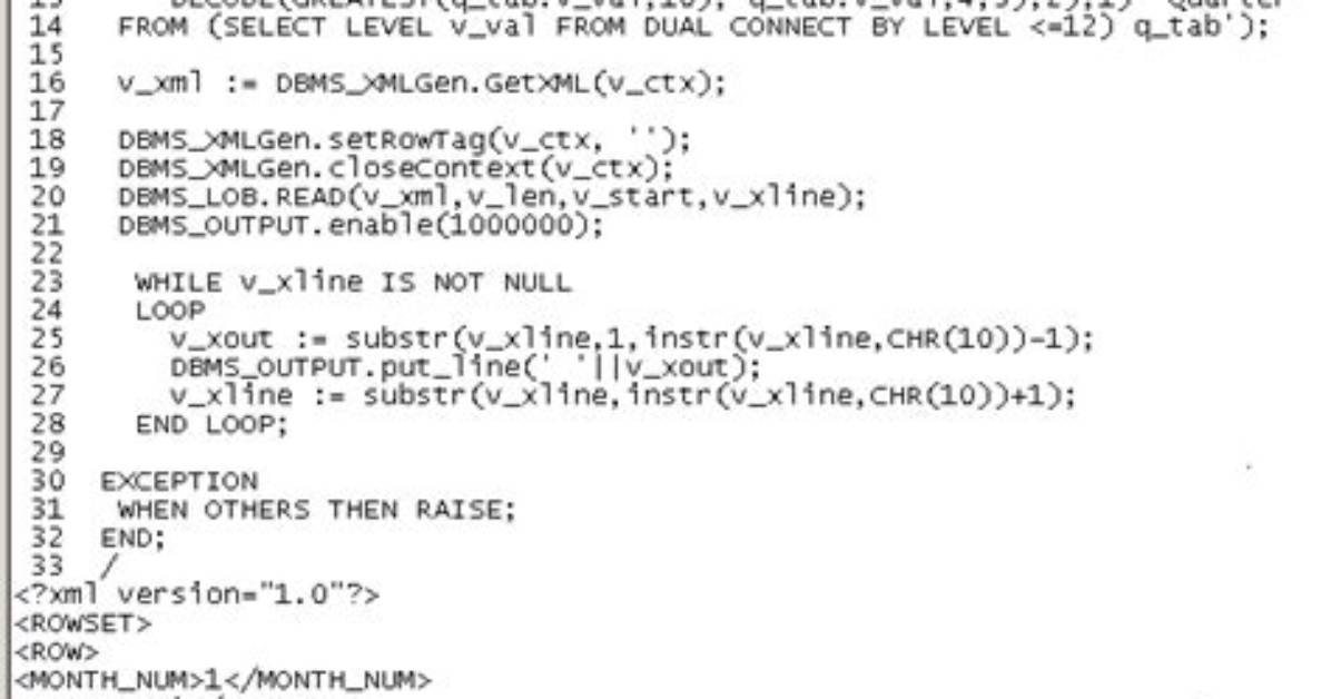 Multiple Rowsets in Dbms_Xmlgen. Getxml - Oracle Apex