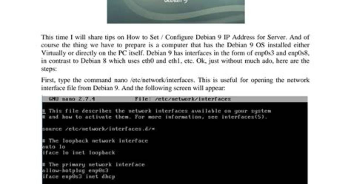 Multiple Static Ip Debian 9 Stretch on One Interface