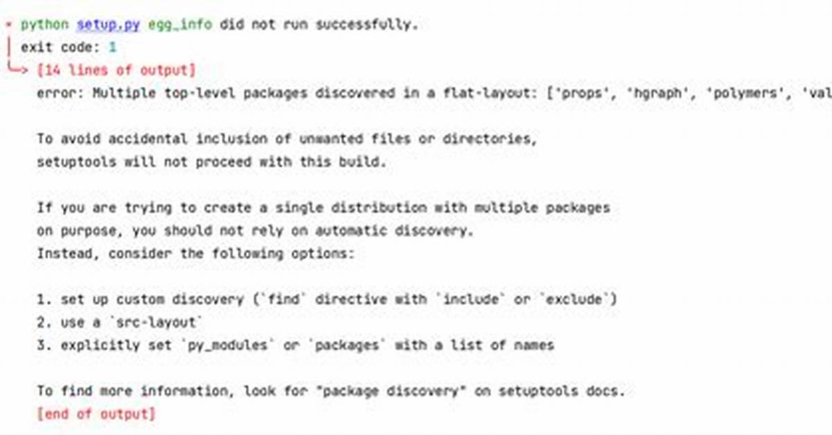 Multiple Top-Level Packages Discovered in a Flat-Layout