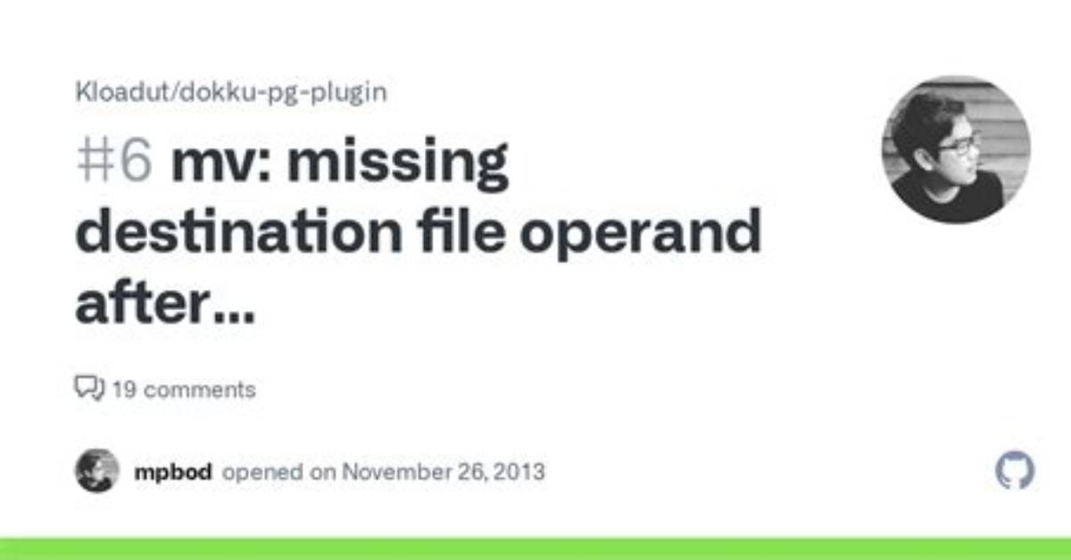 Mv: Missing Destination File Operand